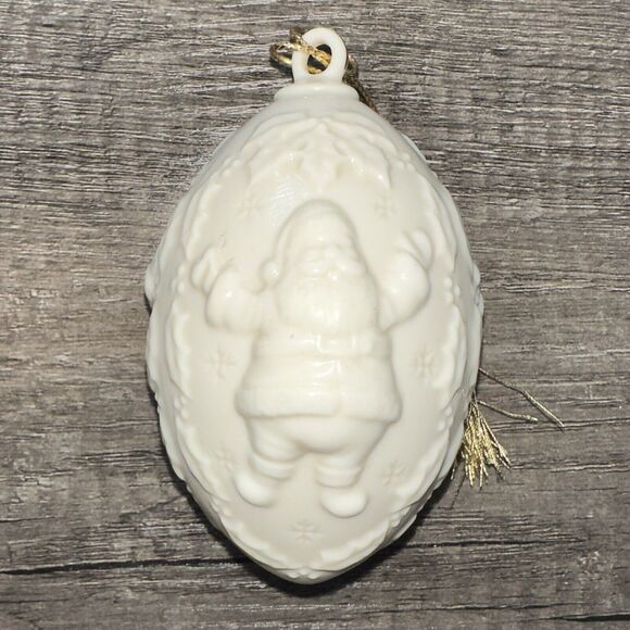 Lenox 1995 Annual Christmas Ornament Egg Shaped‎ Santa Ball Ornament No Box - Picture 4 of 10
